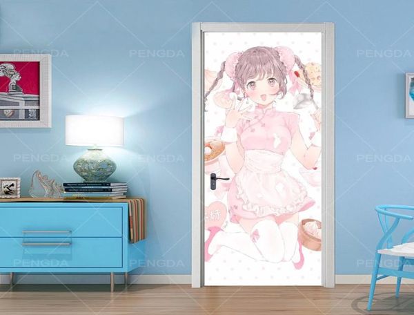 DIY Duvar Yolu Duvar Kağıdı Anime Kız Self Selfo Door Sticker Sticker Tuval Baskı Resim Dekorasyon Yeni Yatak Odası Ev Dec9083466
