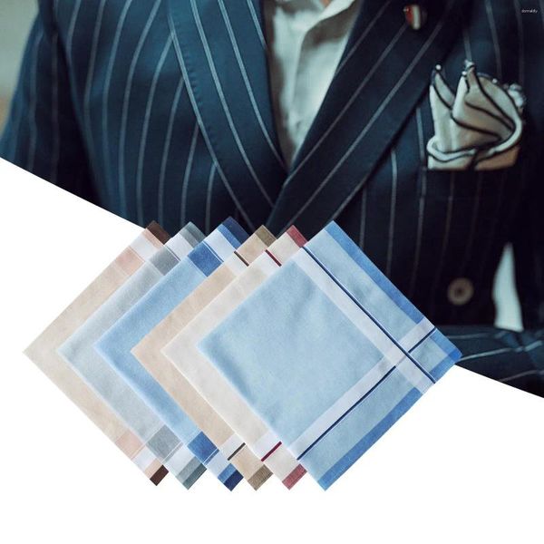 Laço gravata 6pcs bolso quadrado hankies algodão lenços masculinos para homens homens de aniversário