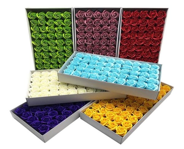 50psset Body Body Flower Soap Geap Head Head Cheap Artificial Flower для свадебного декорации День Святого Валентина Подарок T2009036031588