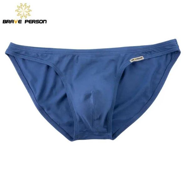 Underpants Brave Person 2023 Neue Herren Modale Slips sexy Unterwäsche Low Drop Solid bequem und atmungsaktiv Q240430