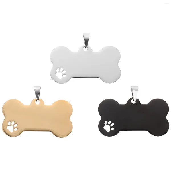 Colarinhos de cachorro 3 pcs etiquetas de identificação de animais de estimação para listagem de tags de cães durante espaços em branco gravado em aço inoxidável