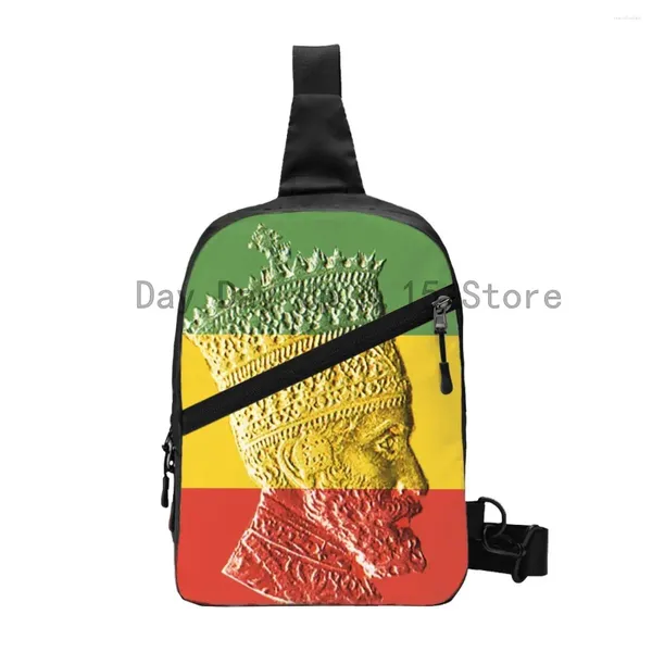 Рюкзак обычай haile selassie king ethiopia jah rastafari sling bags men fashion plouds floud shoustbody raypack daypack