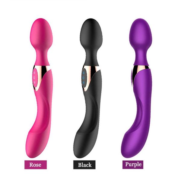 Ganzkörpermassagebaste Silikonstab Massage 10 Geschwindigkeiten USB große kraftvolle magische Massaging -Stick -Vibratoren für Rückenhals Beine Sport 1238638