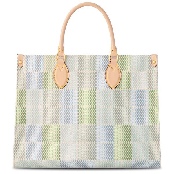 TOTE BAG CLASSE FASCIE Shopping da donna fuori dalla porta con una borsa colorata di design a schema a quadri con codice in serie