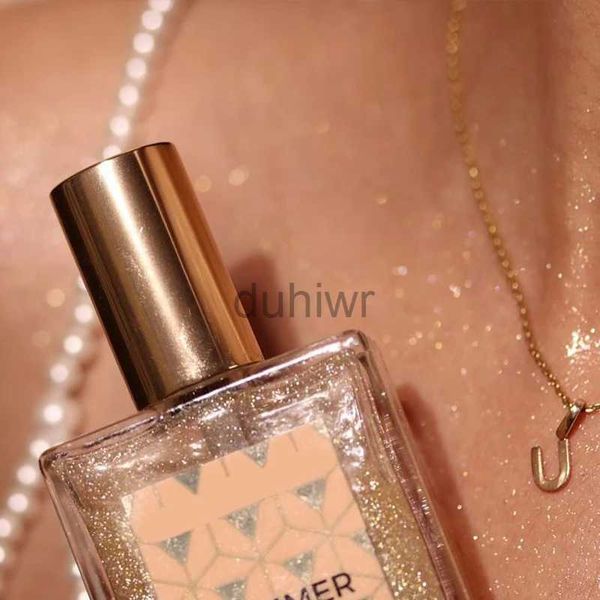 Body glitter Nuovo luccichio liquido luccichio olio per olio per il corpo illuminatore illuminante trucco impermeabile per glitter cosmetico conour polvere di blush 3d naturalmente d240503