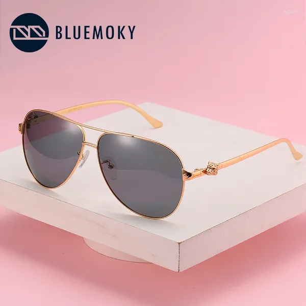 Солнцезащитные очки Bluemoky Pilot Pilot Pilot Polarized Women Men Men Uv400 оттенки очков, анти-золотистые бокалы для солнечных стаканов вождение солнечные бокалы