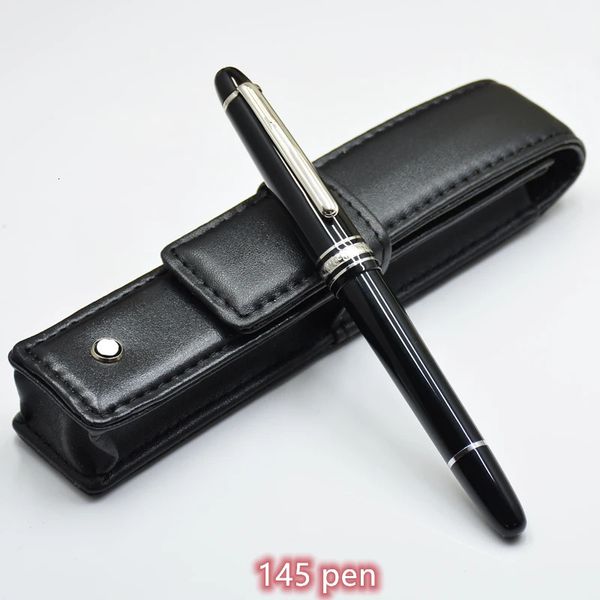 alta qualidade 145 Black Monte Roller Ball Pen / Ballpoin Pen / Fountain Pen Office Stationery Blance Classic Ball Cans 240417