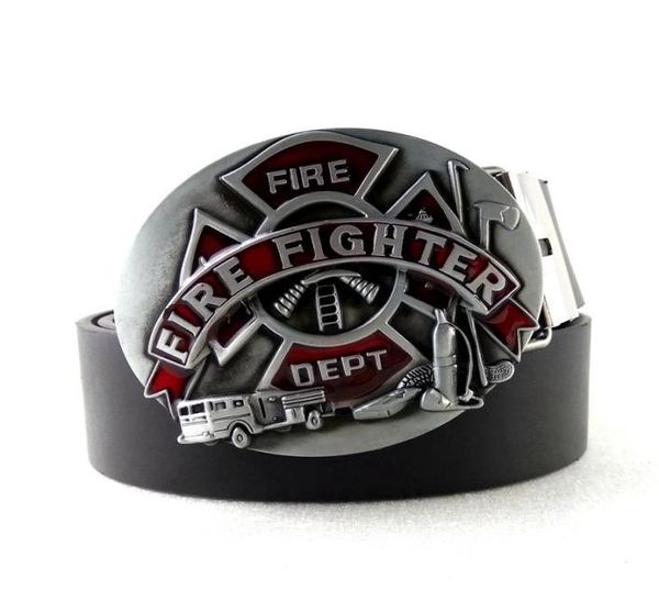 Gürtel Fashion Herren mit Feuerwehrlogo Feuerwehr Kämpfer Hatchet Big Gürtelschnalle Metallic Casual Men39s Jeans Coolbelts1811130