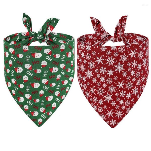 Abbigliamento per cani Bandana Merry Christmas Cotton Pet Scarf Bandanas per cagnolini di grandi dimensioni animali domestici morbidi Kont Neckerchief Accessori