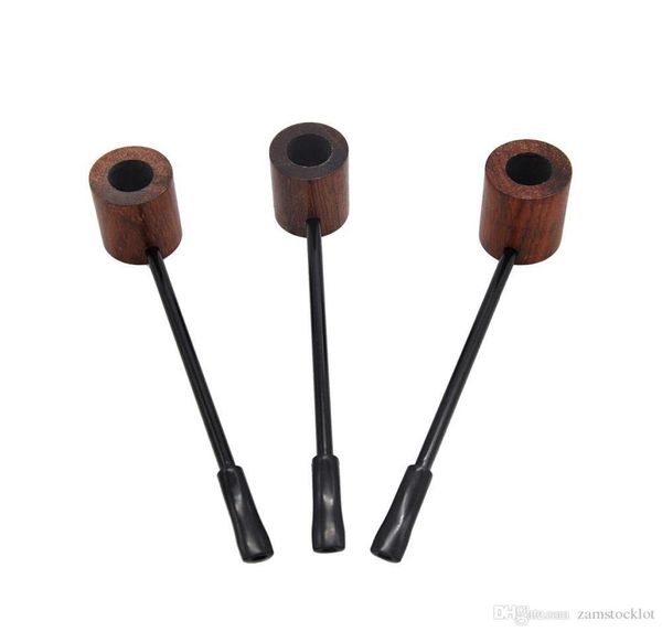 Honeypuff inteiro 150 mm mini mão de sândalo metal fumante tubo de madeira fumando tubos de madeira portátil com tabaco6246576