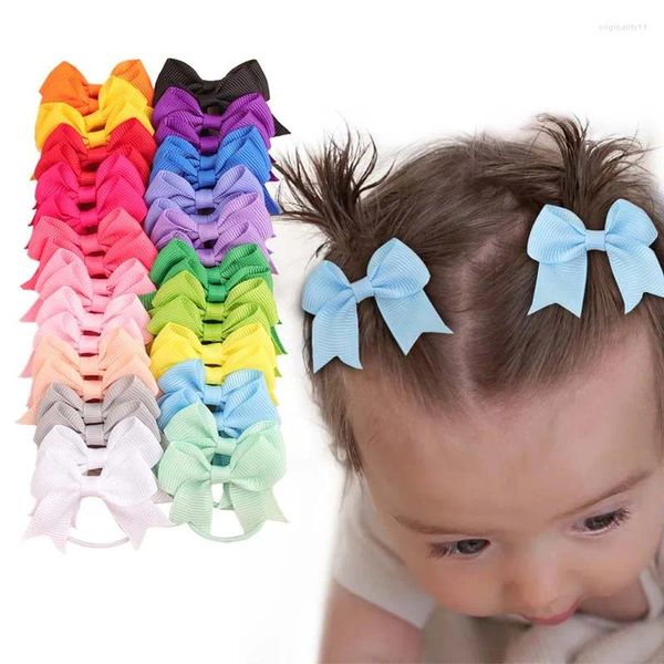 Saç Aksesuarları NCMama 40pcs 2 inç Yaylar Çocuklar İçin Elastik Bantlar Kızlar Grosgrain Şerit Bowknote Kafa Bandı Bağları Meatwear