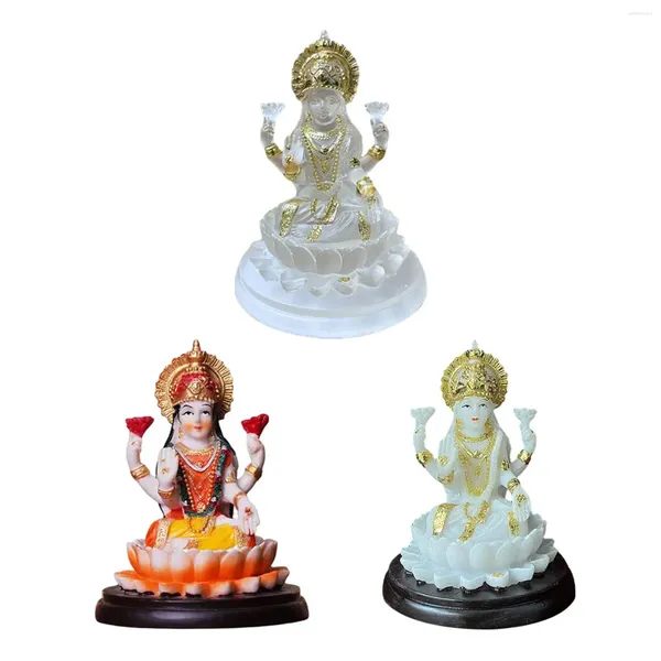 Декоративные фигурки Индийская индуистская богиня на лотосной статуи скульптура Стильное элегантное настольное украшение для подарка в доме