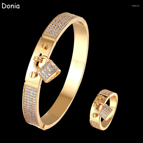 Halskette Ohrringe Set Donia Schmuck Europäische und amerikanische Mode Liebe Lock Titanmikro-in-laid Zirkon kreatives Armband Ring