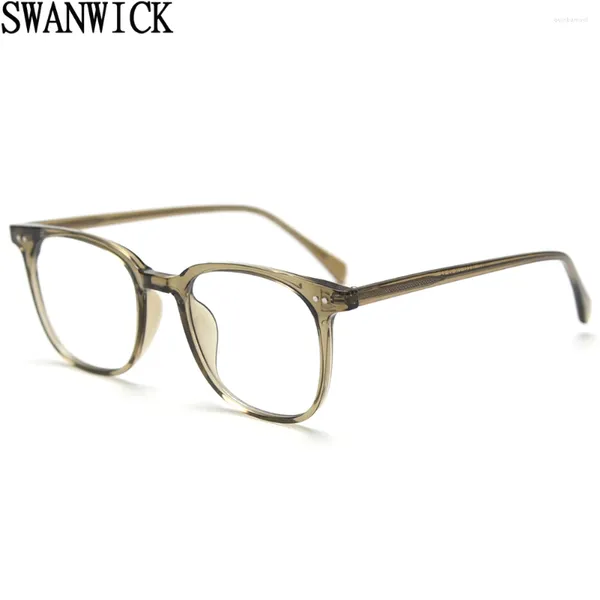 Sonnenbrillen Frames Swanwick Retro Gläser Rahmen für Frauen Acetat Unisex TR90 Quadratmeter klares Objektiv weibliche grüne transparente Verkauf