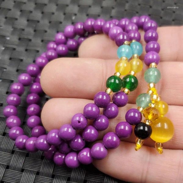 MICA GIOIGLIE Strand 6mm 108 braccialetti perle viola Bracciale multi-cerchio