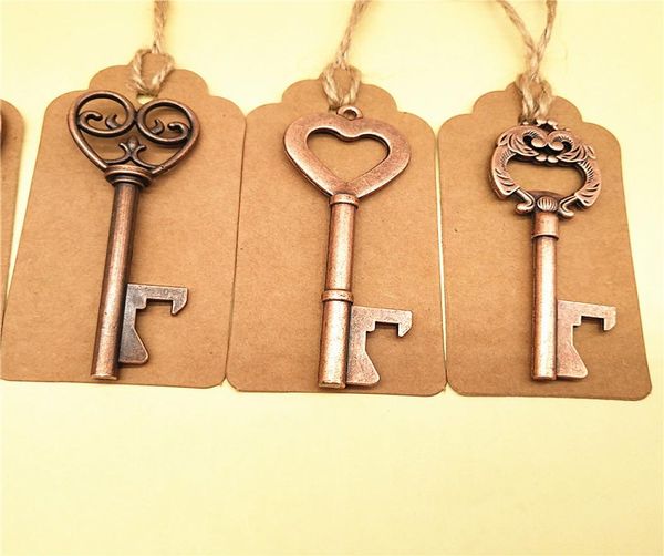 Bottiglia tasto scheletro vintage Openskeleton Key Bottle apritori Bomboniere antiche decorazioni rustiche con Escort Tag Card9495542