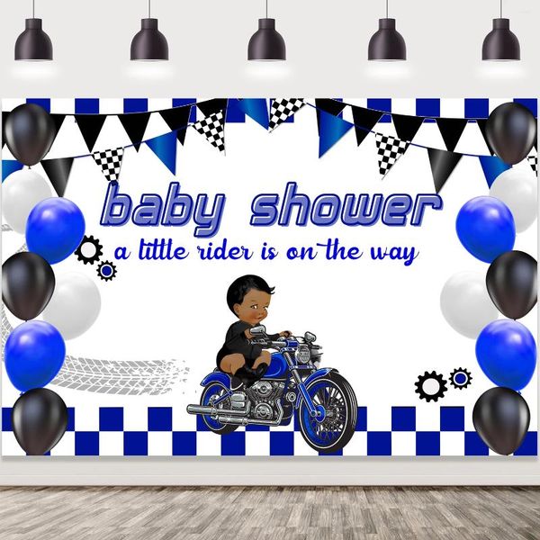 Decorazione per la decorazione per moto a tema baby shower Un piccolo pilota è sullo sfondo per l'elica pografica