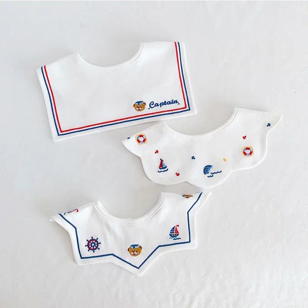 3pcs/lote meninas meninas baby bibs bandana alimentação border border pano mole garoto infantil de saliva Saliva Acessório de algodão 240429