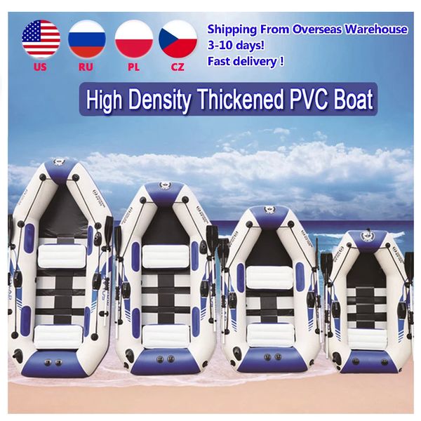 PVC aufblasbares Boot 3 Schicht aufblasbare Fischerboote Laminierte Verschleiß-resistenter Kajakboote für 2-6 Personen Kajak Ruderkanu 240425