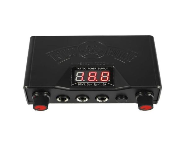 ABS Black Mini Tattoo Alimentatore Dual Regolabile Alimentatori LCD digitali per macchine per tatuaggi TPS 03204920750