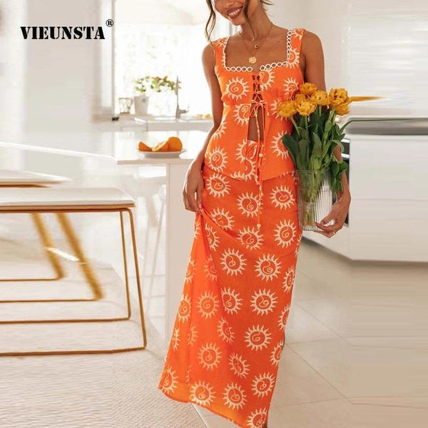 Vestidos de trabalho estilo pastoral moda 2024 cenário de estampa de primavera de pescoço quadrado colar cintura slim fit spl bainha vestido feminino elegante