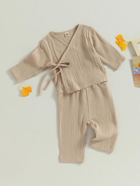 Set di abbigliamento set di ragazze per ragazzi per bambini con cartone animato con top a maniche lunghe a v-scollo e pantaloni accoglienti in 2 pezzi abiti da sonno abbigliamento da sonno