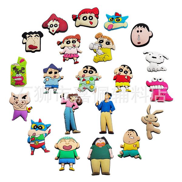 20Colors japanische lustige Familienmitglieder Anime Charms Großhandel Kindererinnerungen Spiel Witzige Geschenk Cartoon Charms Schuhzubehör PVC Dekoration Schnallen weich