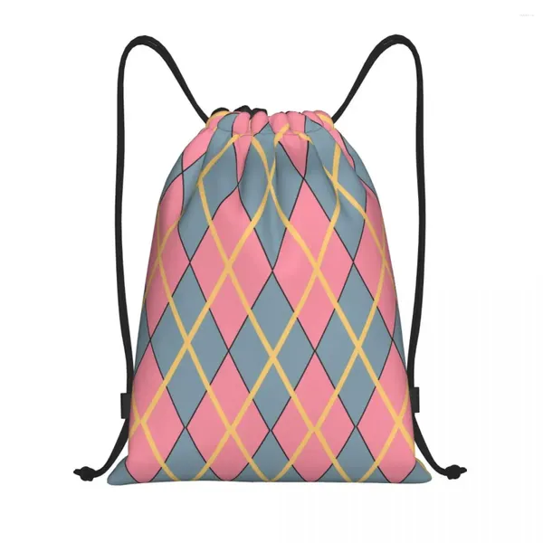 Einkaufstaschen Custom Howl's Argyle Large Print Draw String Männer Frauen Leichtes Sport Fitnessstudio -Speicher -Rucksack