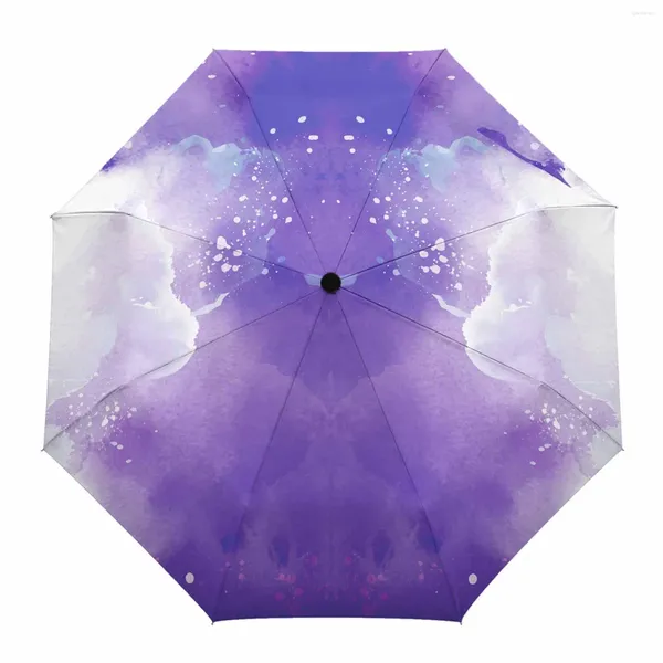 Зонтичные пурпурные облака акварель абстрактные
