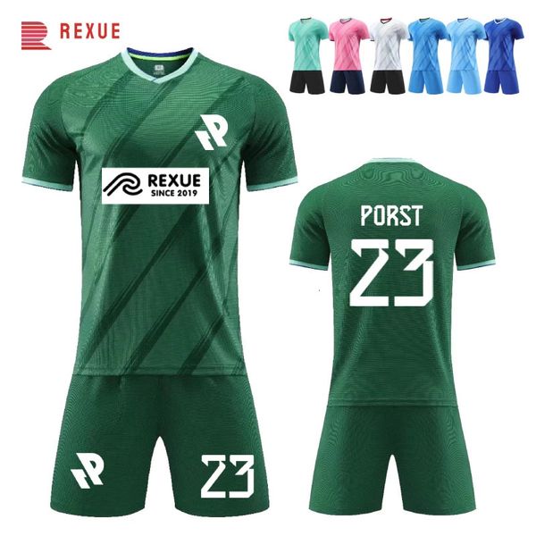 Saison Fußball -Trikot -Anzug für Männer Kinder DIY Custom 23/24 verkaufen Sie schnelle trockene Jungen Teenager Fußballuniformkleidung Set 240430