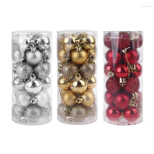 Parti Dekorasyonu Q6PE 24 PCS 3cm Noel Ağacı Dekor Top Baubles Ev Yılı için Süsler Süslemeler Dekorasyonları