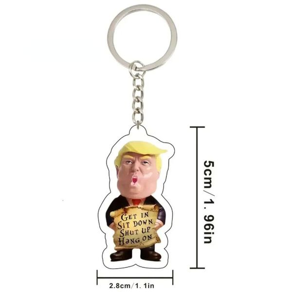 UPS Trump 2024 Keychain de aço inoxidável Take America Back Flag Jóias de pendente para homens Mulheres Trend Tend Gift Z 5.3