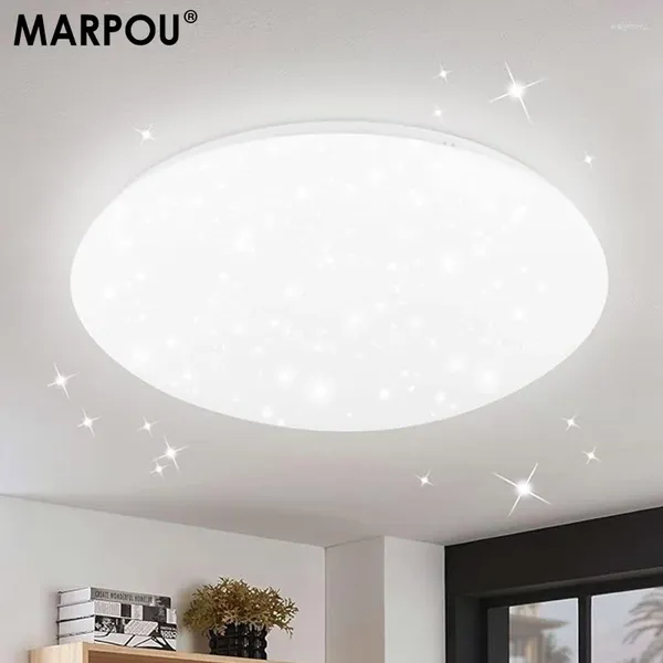 Deckenleuchten Marpou -Lampen moderne LED -Licht AC 220 V Deckentester Himmel für Wohnzimmer 24w/28W Nachtlampe