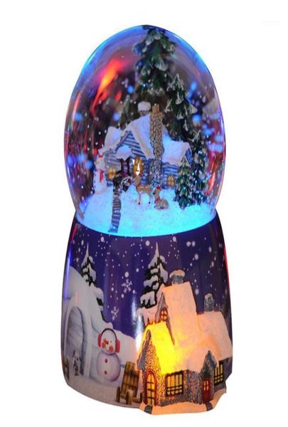 Украшение вечеринки смола музыкальная коробка Crystal Ball Snow Globe Glass Home Desktop Decor Day Day Day Light Light