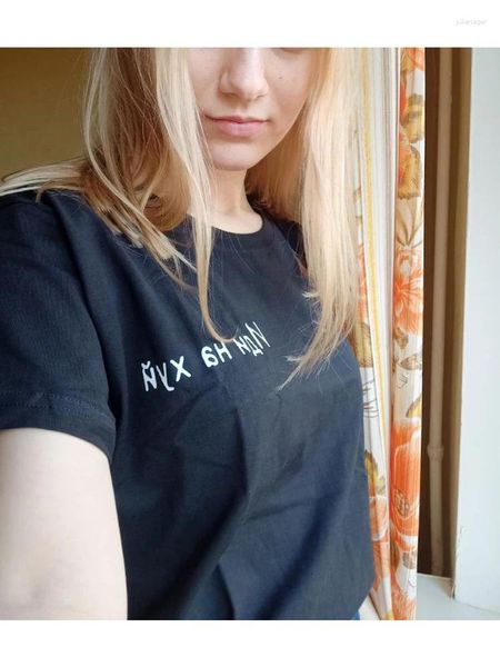 Женские футболки T Рыбаки для женщин с коротким рукавом мода мода русская писем с печати женская футболка Black Tops Summer Tee