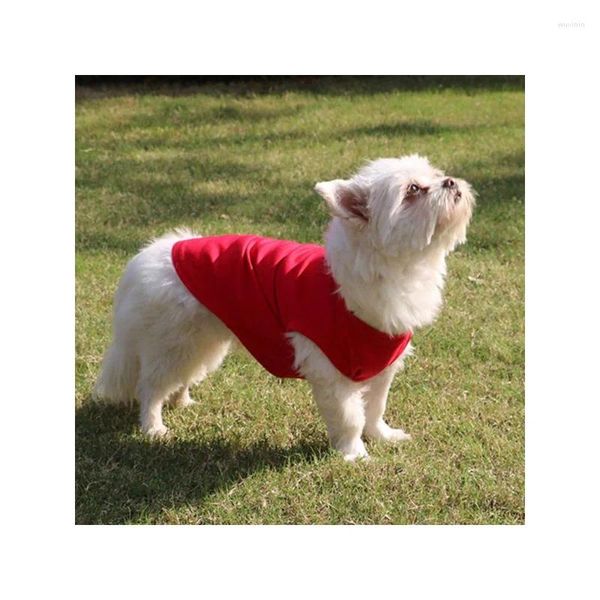 Köpek Giyim 1 PCS Küçük Orta Köpekler İçin Evcil Hayvan Giysileri Katı Pamuk T-Shirt Aksesuarları Malzemeler Kedi Yelek Gömlekleri Evcil Hayvan Kıyafetleri