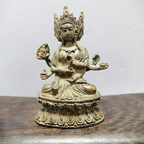 Orecchini di collana Set Collezione di statue di Buddha Hall a tre facce per artigianato con artigianato con enshrinement in piedi in piedi