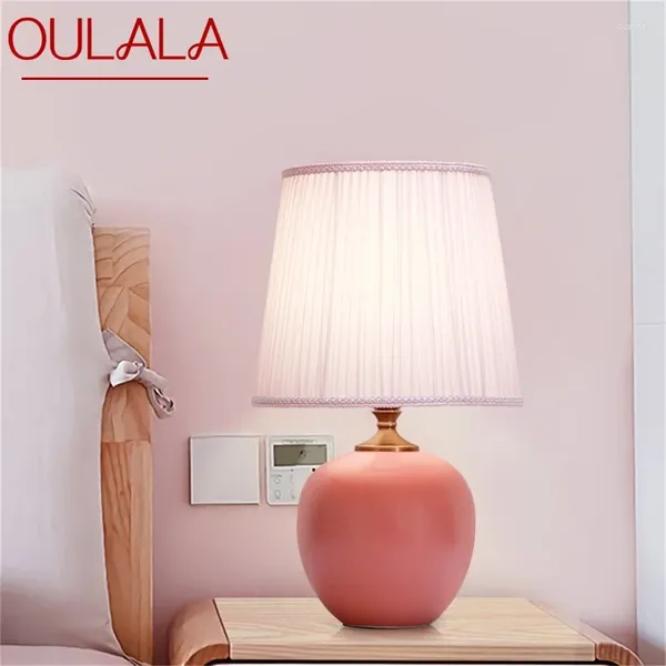 Masa lambaları temar dokunmatik lamba seramik pembe masa ışığı ev yatak odası için çağdaş dekorasyon