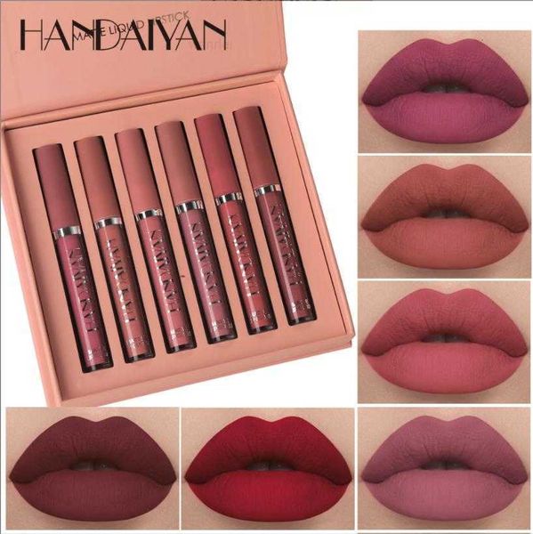 Красавица Lip Beauty Strobe 6pcs Matte Liquid Lip Gloss Make Set Matte Liquid Londust Dostrasting Noplack Cup не выцвет