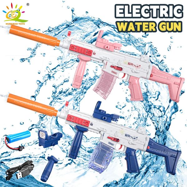 Scar Electric Auto Summachine Water Gun стреляет в игре летняя открытая пляжная вода для водного боя фэнтезийные игрушки для детей подарки 240429