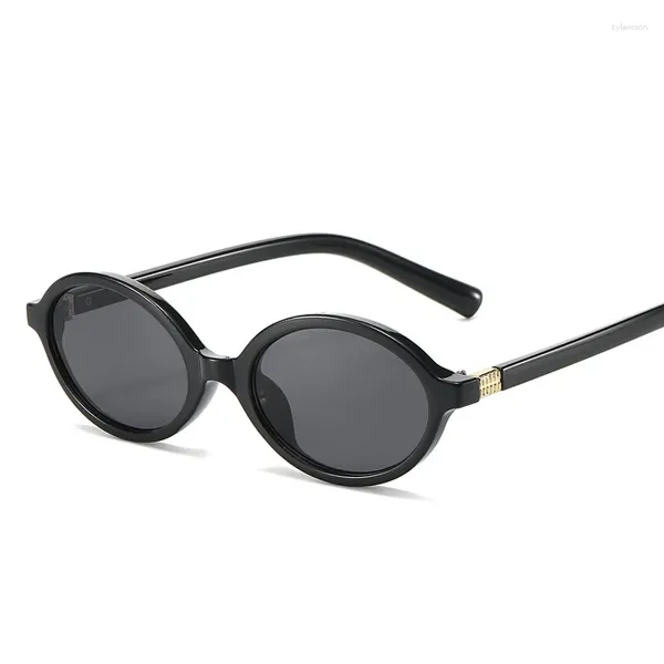 Occhiali da sole piccola cornice donna vintage donna designer designer occhiali da sole sfumature di moda maschio specchio ovale nera retrò