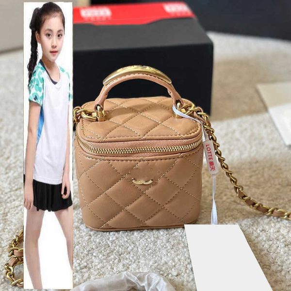 Kids Bags Luxusmarke CC Bag Ladies Designer klassisches Top Metallic Griff Totes Mini Waschtisch Taschen mit Spiegel Kosmetikkoffer GHW Crossbody Schulterhandtaschen Tiny Co.