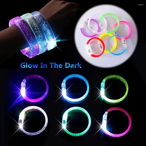 Decorazione per feste 40/80pcs Neon Blancing Luminio Luminio Luminio Light Up braccialetti brillano nelle forniture scure per bambini adulti