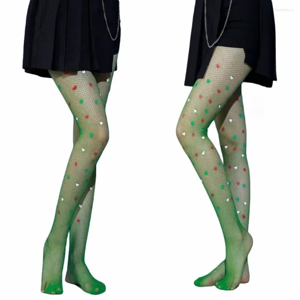 Donne calzini verdi cimpili da donna abbigliamento sexy calze a rete da pesce 4 colori calze da pesce stocks club party hosiery netting gambings da donna