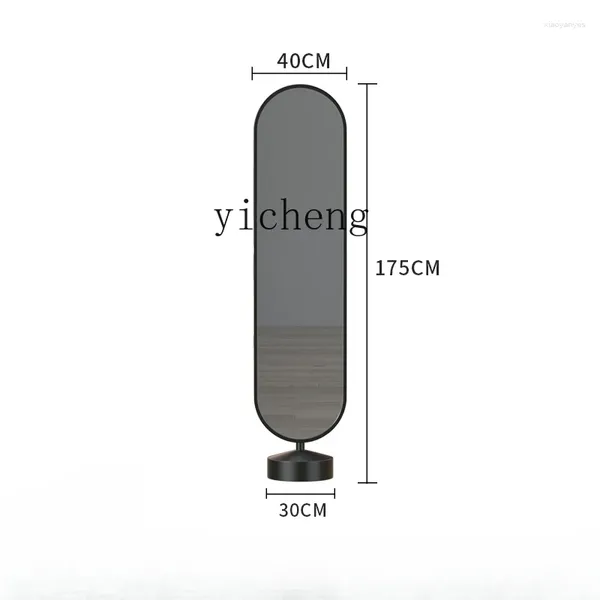 Dekorative Figuren Tqh Ganzkörperbodenspiegel Rotatierbares Wohnzimmer dreidimensionales Licht Luxusanpassung
