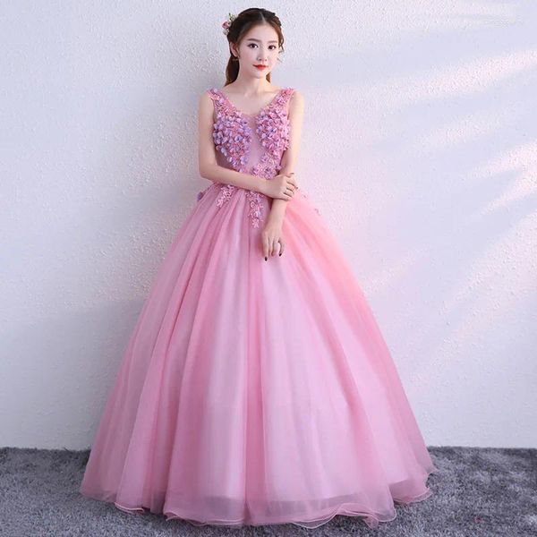 Partykleider schwitzen rosa lange Lady Girl Frauen Prinzessin Bankett Promiktion Tanz Ball Kleid Kleid