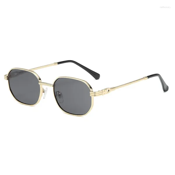 Sonnenbrille Retro kleine Box -Gradientenfarbe Metallmänner und Frauen Brillen Klassiker Alle Match -Brillen