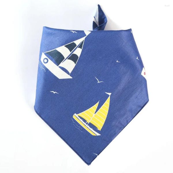 Vestuário para cachorro algodão tecido macio bandana azul lenço de lenço respirável Bibs triangular para gatos cachorros cães médios grandes cães grandes