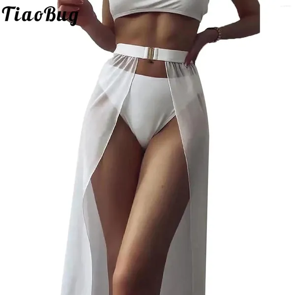 Tiaobug Women Cover-Up Belly Beach Gonna Wrap Gonna a trasporto Sonni Swimsuit High Welte Bikini Abito da bagno a mezza lunghezza di bikini