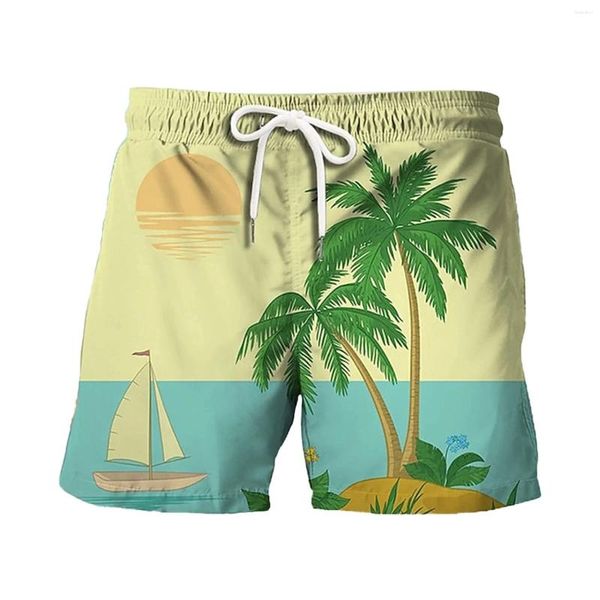 Shorts's Shorts Summer for Men 3D Seaview Stampa pantaloni da spiaggia Hawaiian Surfing Surfing Surfing Short Gym Board Sowwear.